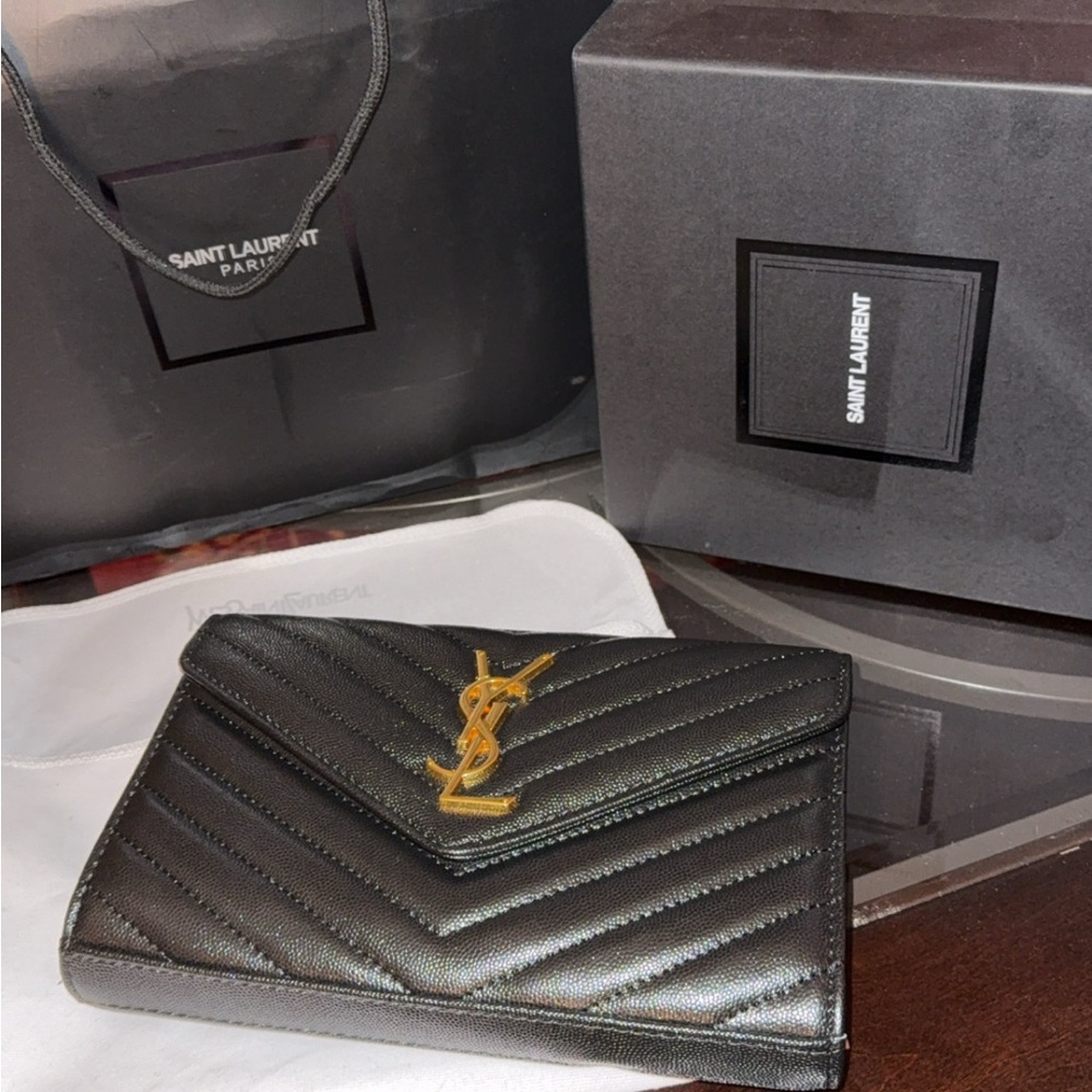 Saint Laurent Cassandre Envelope Chained Wallet